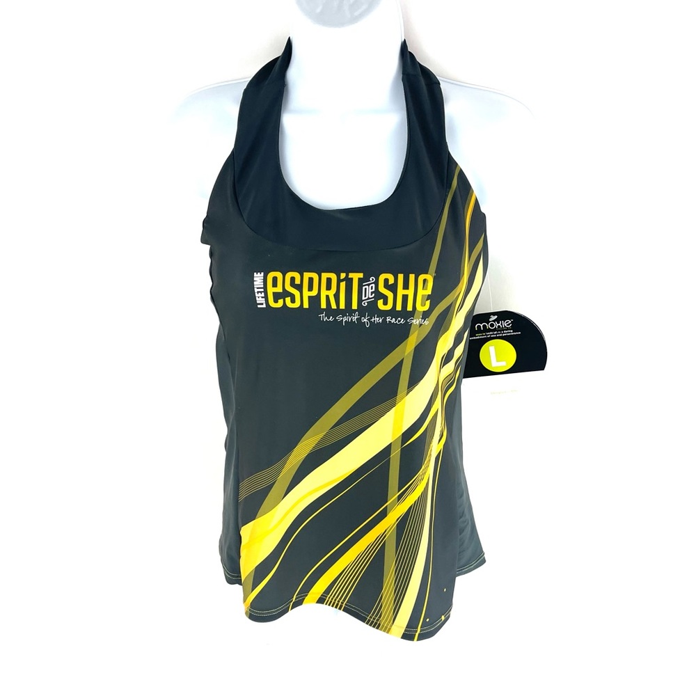 Lifetime Women’s Bicycle cycling Workout Black Yellow Top L NWT